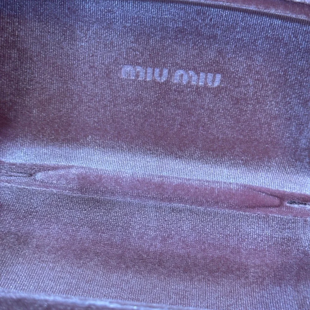 Miu Miu Pink Velvet Hard Sunglasses Case Eyewear Protector Clamshell Logo